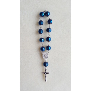 'Miraculous Medal' Blue/Purple Hematite One Decade Rosary