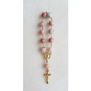 'Queen of Heaven' Pink/Yellow Lepidolite One Decade Rosary