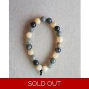 Green Line Quartz & Yellow Honey Jade Bracelet