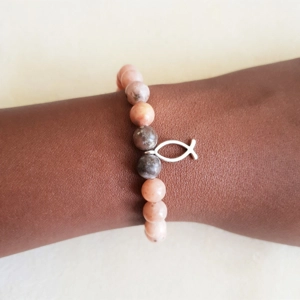 Lepidolite 'Icthus' Bracelet