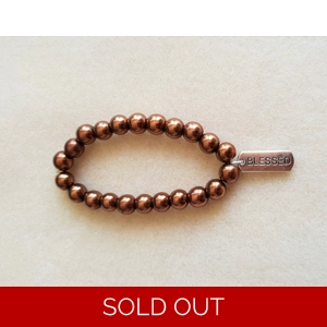 Bronze Hematite 'Blessed' Bracelet