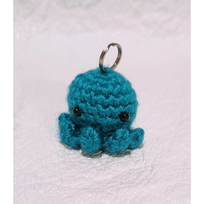 Teal Octopus Mini – Handcrafted Crochet Charm