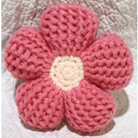 Pink Crochet Flower Mini Plush