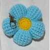 Light Blue Crochet Flower Charm
