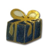 Blue Gift Egg Art Pin