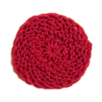 Knitted Round Coaster - Red