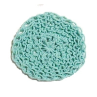 Knitted Round Coaster - Aquamarine
