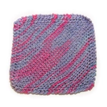 Knitted Dishcloth - Pink and.. Knitted Dishcloth - Pink and..
