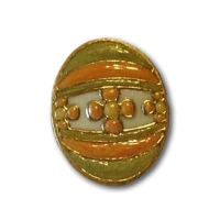 Green and Orange Easter Egg Art Pin