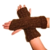 Knitted Fingerless Gloves- Brown