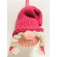 Gnome Girl Ornament - Pink