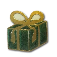 Green Gift Egg Art Pin
