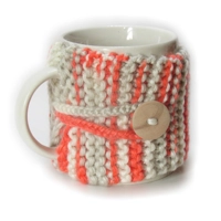 Mug Cozy - Orange and Off White