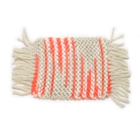 Mug Rug - Orange and Off White