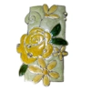 Yellow Rose w/Lt Teal Egg Art Pin