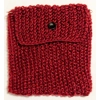 Knitted Purse with detached strap - red