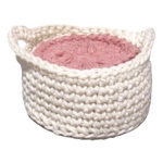 Cotton Face Scrubbies – Reusable Crochet Pads (Set of 6 with Basket)
