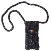 Kintted Cell Phone Purse Black