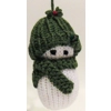Knitted Snowman Ornament- green