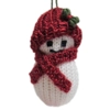 Knitted Snowman Ornament- red