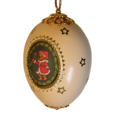Christmas Bear Egg Art Ornament