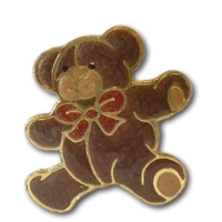 Teddy Bear Egg Art Pin