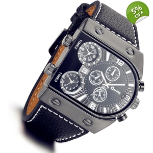Mens Black 3 Face Watch