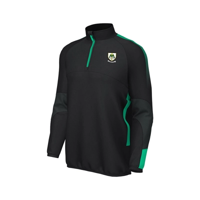 Pro 1/4 Zip Top - New Training Range - Black/Green