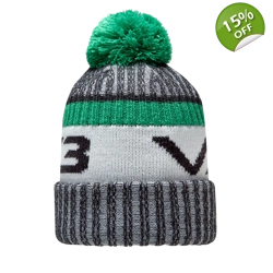 VX3 Bobble Hat - Black/Emerald/Whte - Crest Logo