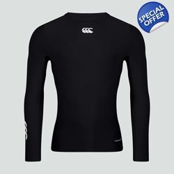 Canterbury Junior Thermoreg Long Sleeve Top - Black - No Badge