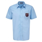 Broad Plain Dress Shirt S/S Light Blue - Junior