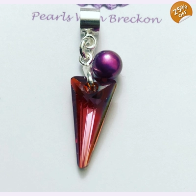 Deep Orange - Crystal Spike Charm - 18mm