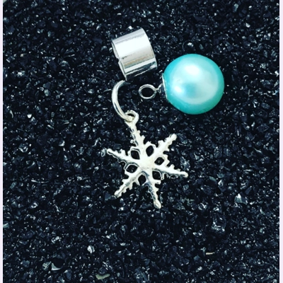 Small Icy Snowflake Charm