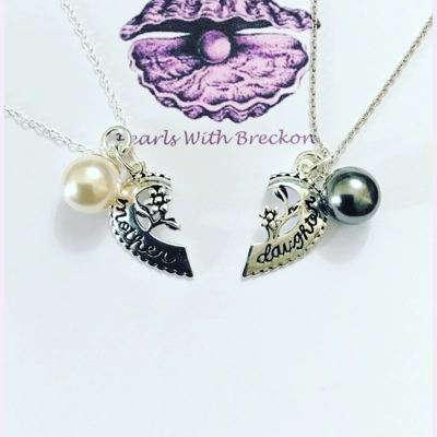 Mother and Daughter Heart Pendant