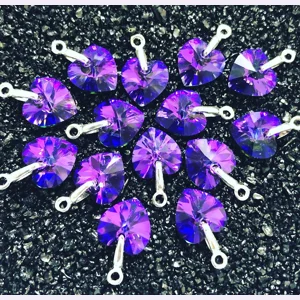 Dark Purple Crystal Heart Ch..