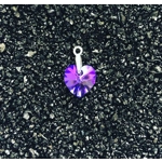 Dark Purple Crystal Heart Charm