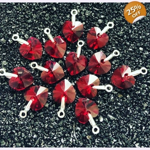 Red Crystal Heart Charm
