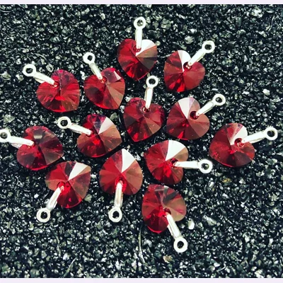 Red Crystal Heart Charm