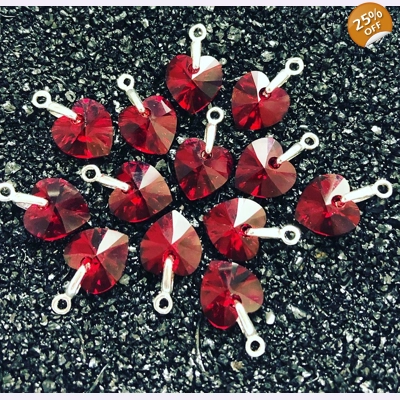 Red Crystal Heart Charm