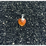 Orange Crystal Heart Charm