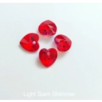 Light Siam Shimmer Crystal Heart Charm
