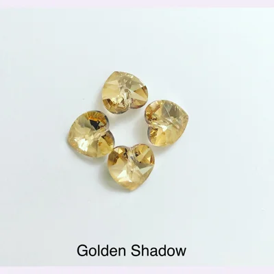 Golden Shadow Crystal Heart Charm