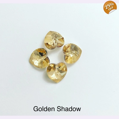 Golden Shadow Crystal Heart Charm