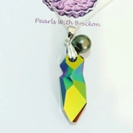 Scarabaeus Green - Jaggered Crystal Pendant - 28mm