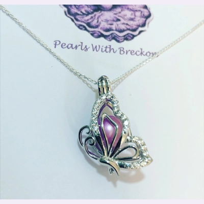 CZ Butterfly Cage Pendant