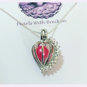 Sparkle Heart Cage Pend..