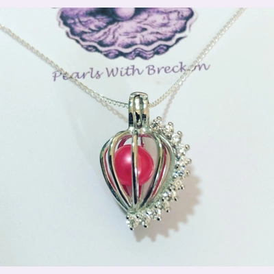 Sparkle Heart Cage Pendant