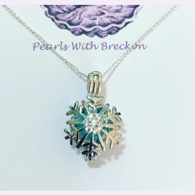 Snowflake Sparkle Star Cage Pendant
