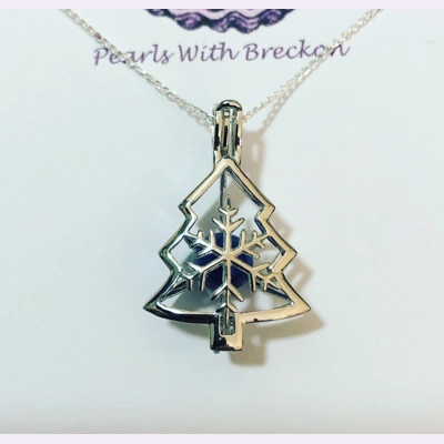 Christmas Snow Tree Cage Pendant