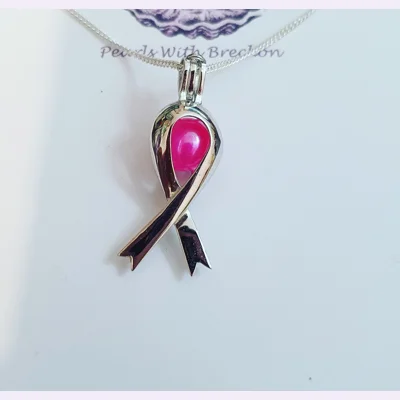 Ribbon Of Hope Cage Pendant